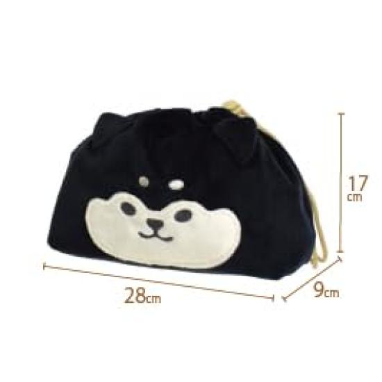 Sabu Moomoo Friends Face Drawstring Bag, Black Bean Shiba, 421907