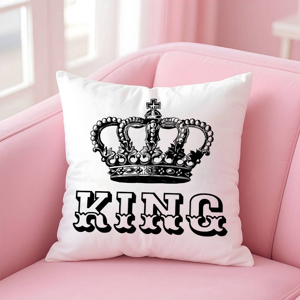 Letter Queen And King Pillow Case Safe Custom Photo Pillow, Anti-fade Brushed Fleece Cushion, Maternal & Infant Safe.