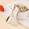 Stainless Steel Baby Forks and Spoons Set Curved Handle Kids Tableware Set  Kitchen