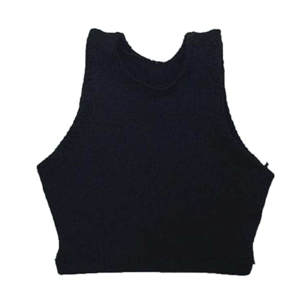 1/6 Scale Women's Black Vest Lace Thong for 12" Action Figure Accessory