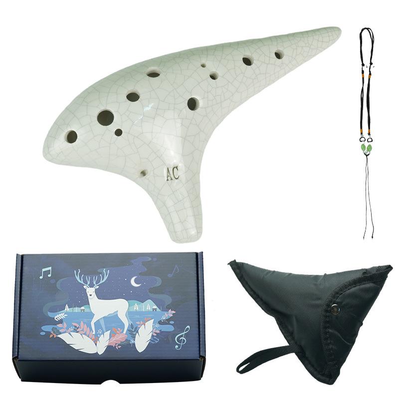 Alto C Key 12-Hole Smoked Ocarina for Professionals and Beginners