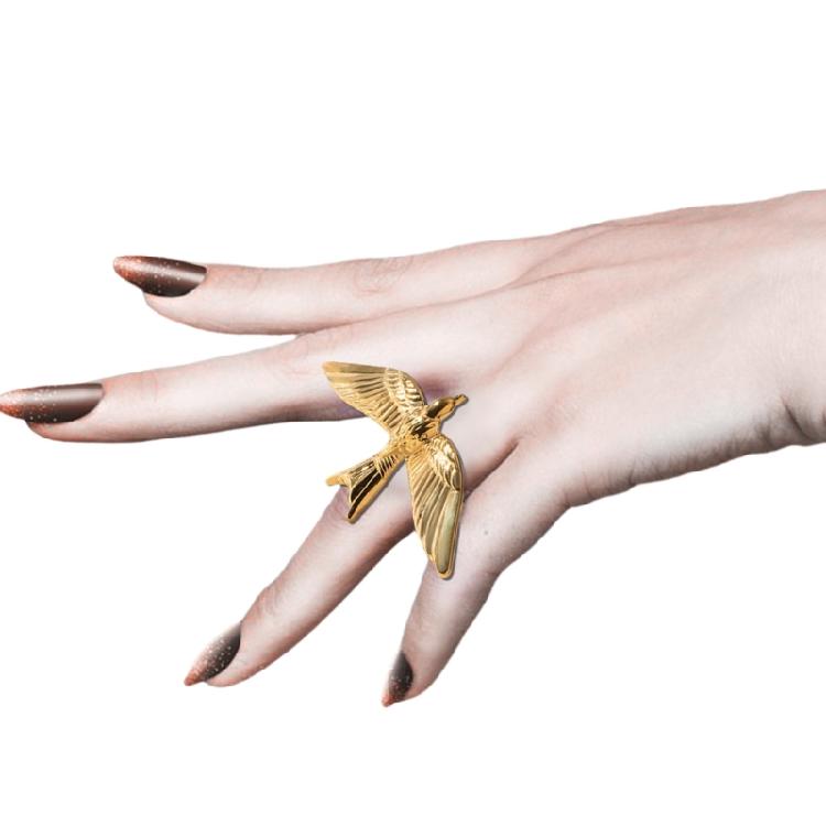 Multipurpose Bird Wing Open Rings Featuring Detailed Craftsmanship Accessory for Fashionable Individuals Casual Wear