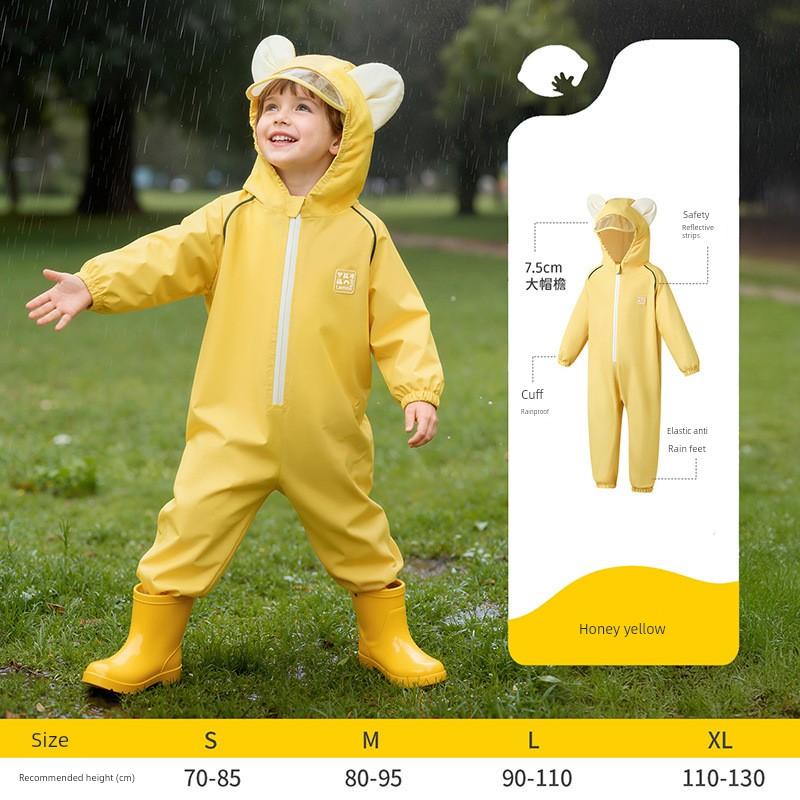 Lemon Baby Children's Kindergarten Raincoat One-Piece Boys and Girls Kindergarten Kids Cute Rain Poncho