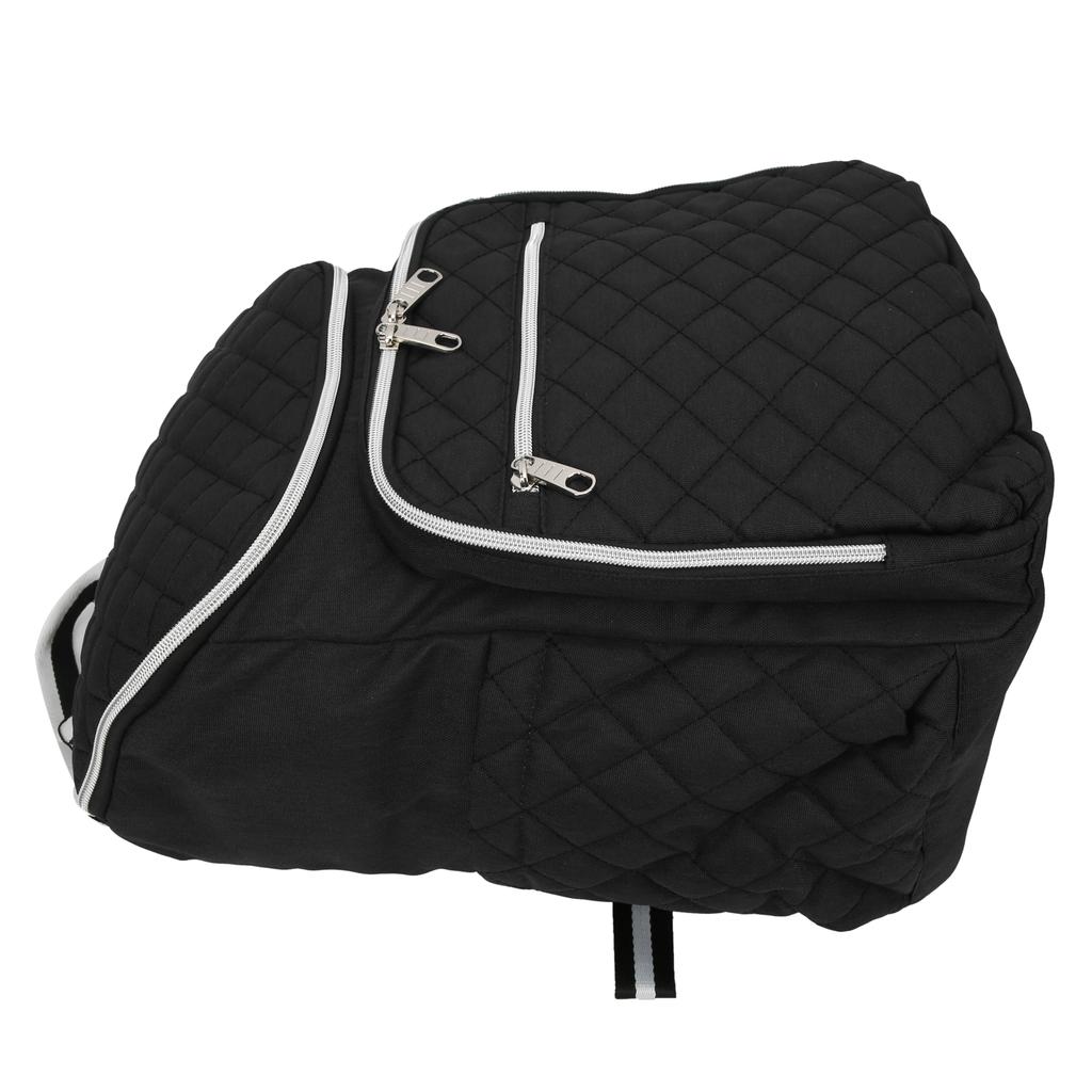 Oxford Cloth Backpack MultiFunction LargeCapacity Stroller Mother Bag Nappy Bag(Black )