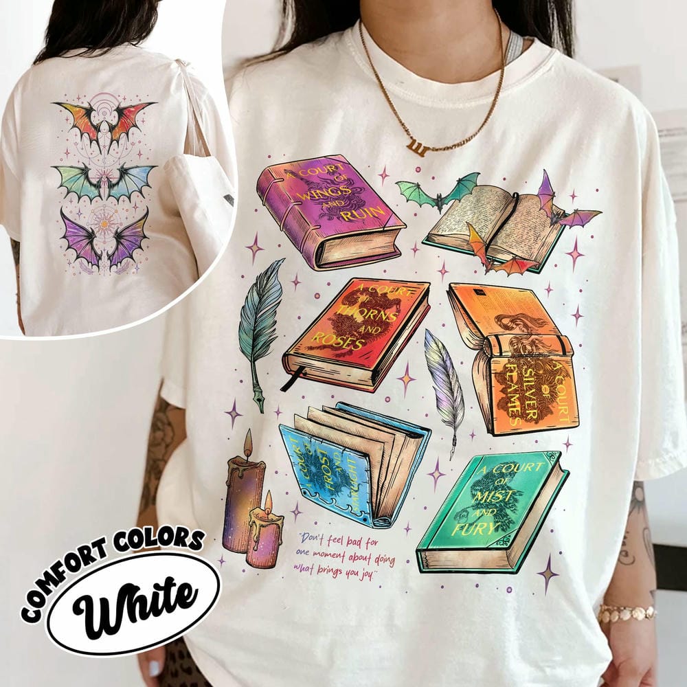 Women Retro Fan Of ACOTAR Series Two Sided Comfort Shirt The Bat Boys Velaris Book Lover Unisex Y2K Top Daily Trendy Streetwear