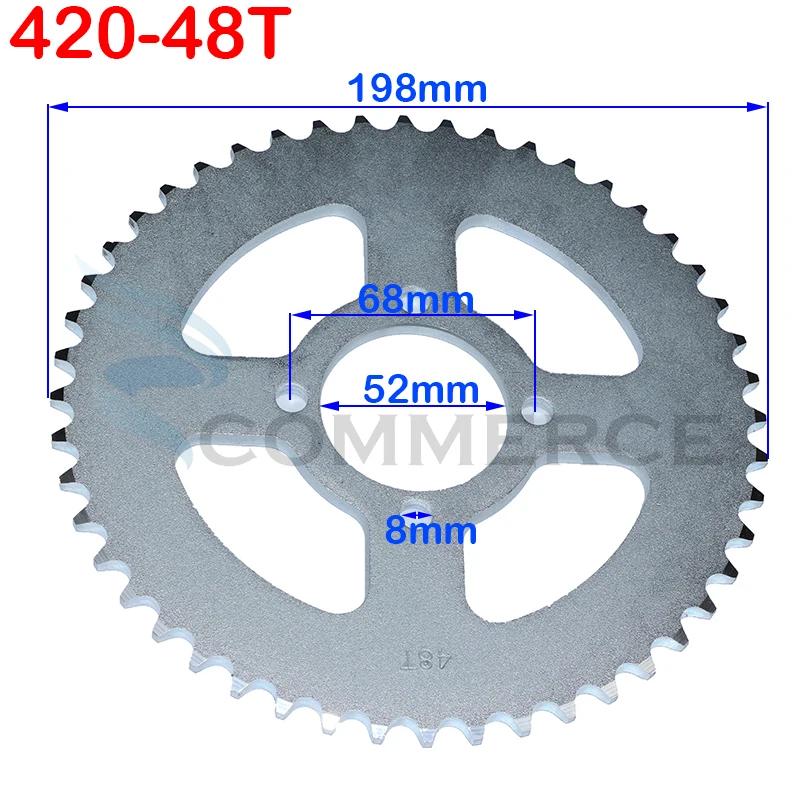 420/428 Chains 31T/37T/41T/48T 52mm Sprockets Rear Back Sprocket Cog Fit For Motorcycle ATV Quad Dirt Pit Bike Moped Accessories
