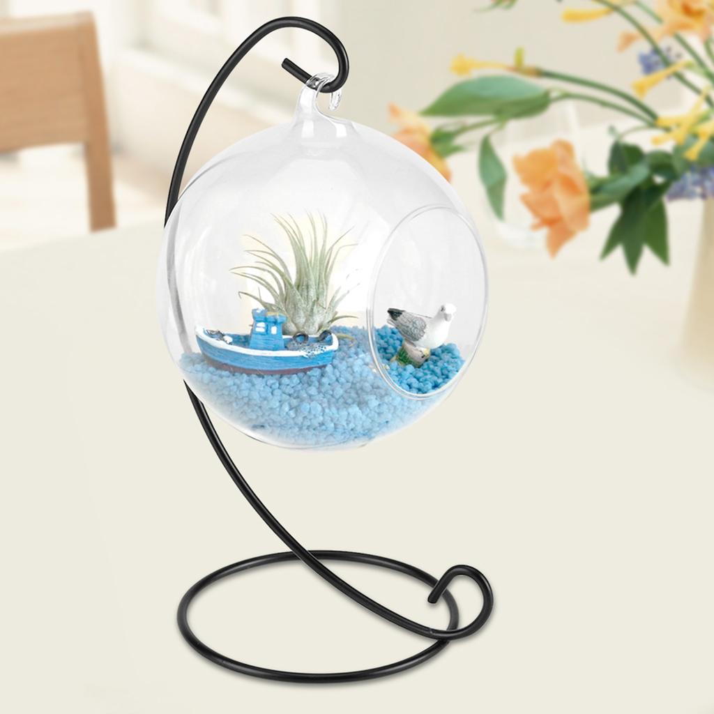 Hanging Glass Vase Large Terrarium with Frame for Air Plants Succulent Planters