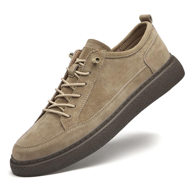 

Men s Genuine Leather Retro Khaki Spring Sneakers | Versatile Casual Shoes 39 хаки