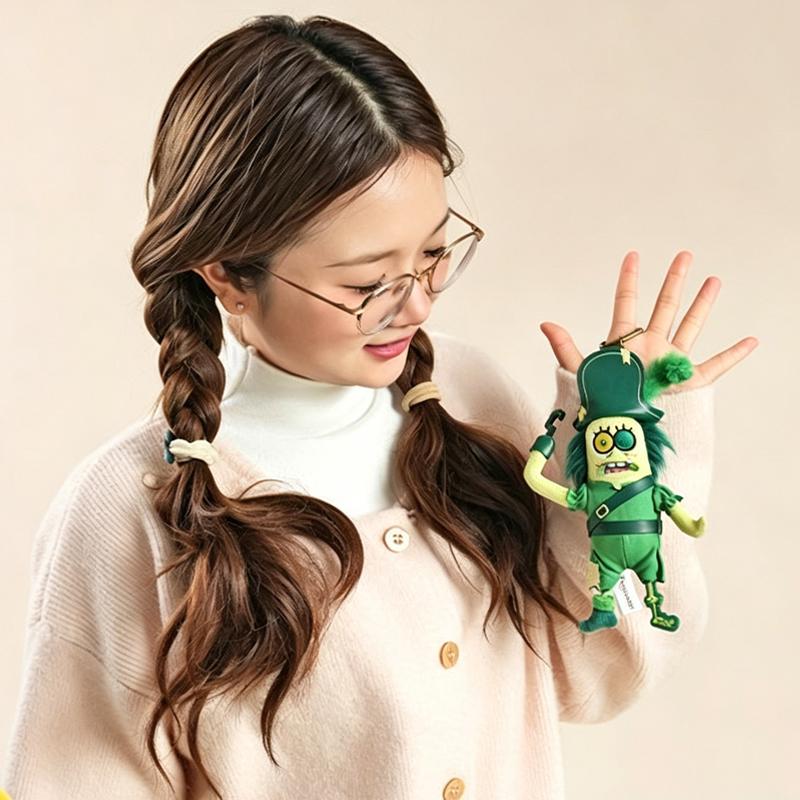 SpongeBob SquarePants Patrick Star Mermaid Man Plush Keychain Stuffed Doll Bag Pendant Cartoon Anime Gift For Friends