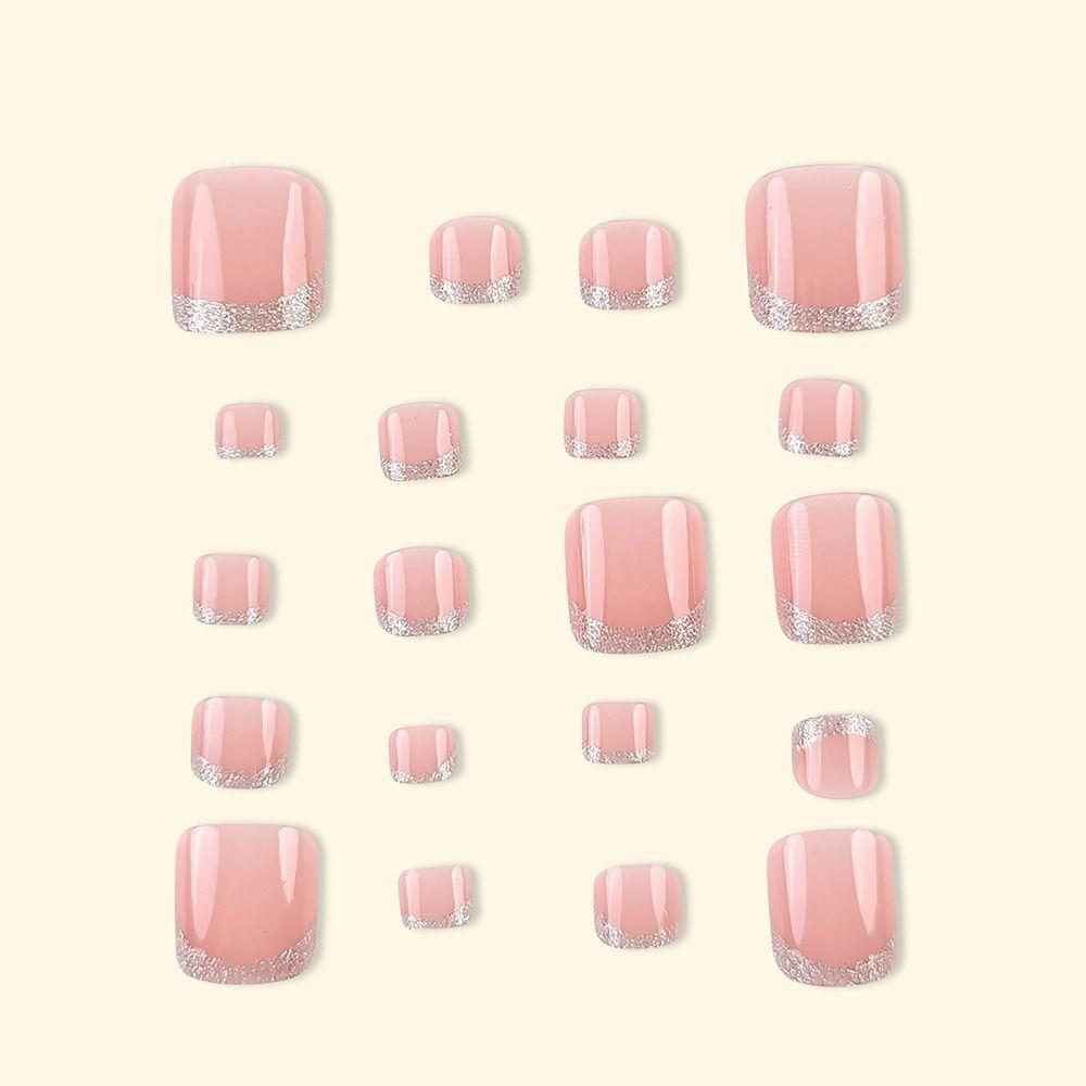 24pcs/box Cat Eye Fake Toenails Aurora Press on Nail Fashion Toe Nails for Women Girl