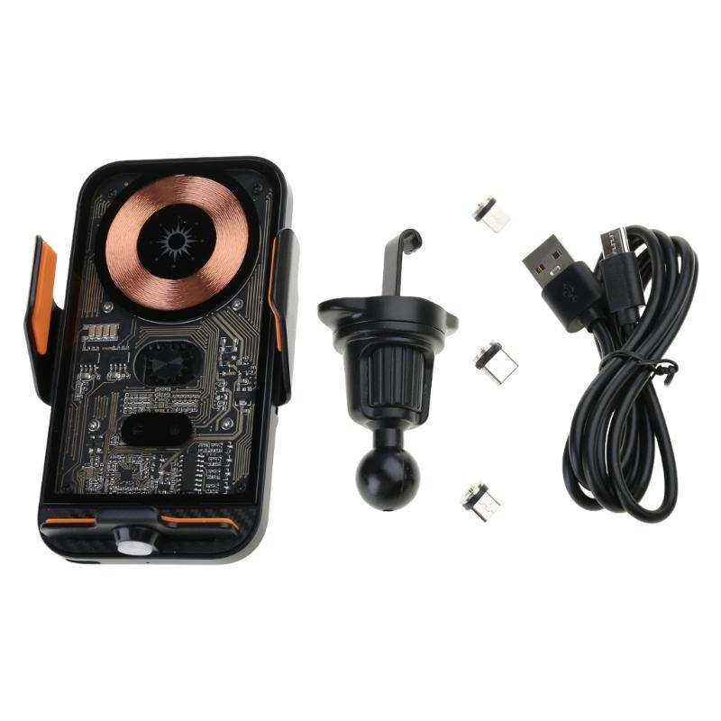 Car Magnetic Phone Stand 360 Degree Rotating 15W Auto Clamping Wireless Charging Mount Charging Stand for 15 14