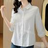 Popular Shirt Summer Women's Bottoming Shirt Loose Covering Belly Three-quarter Sleeves Mother Is Thin