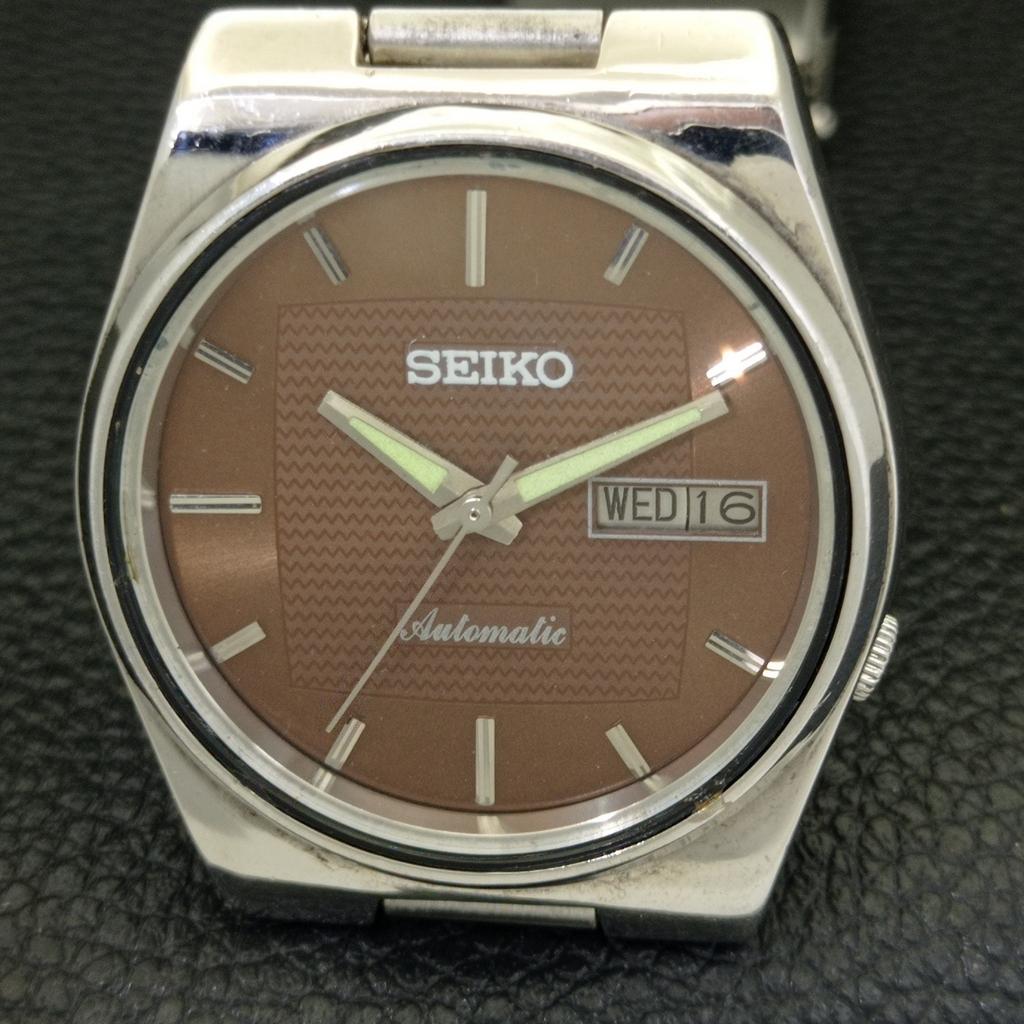 GENUINE VINTAGE SEIKO AUTOMATIC 7009A JAPAN MENS BROWN DIAL WATCH A701596-5