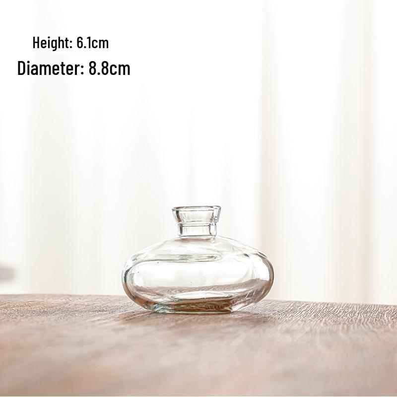 Retro Embossed Transparent Glass Vase: French-Inspired Luxury Home Decor for Living Room