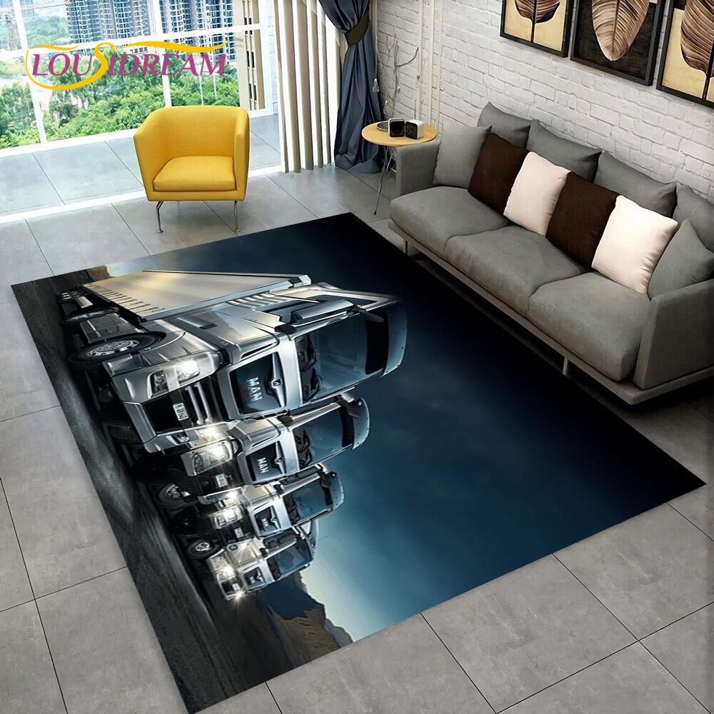 Latest MAN Truck Lorry 3D Printing Rug Carpet for Living Room Bedroom Home Decor,Floor Mat Non-slip Decoration for Sofa Doormat