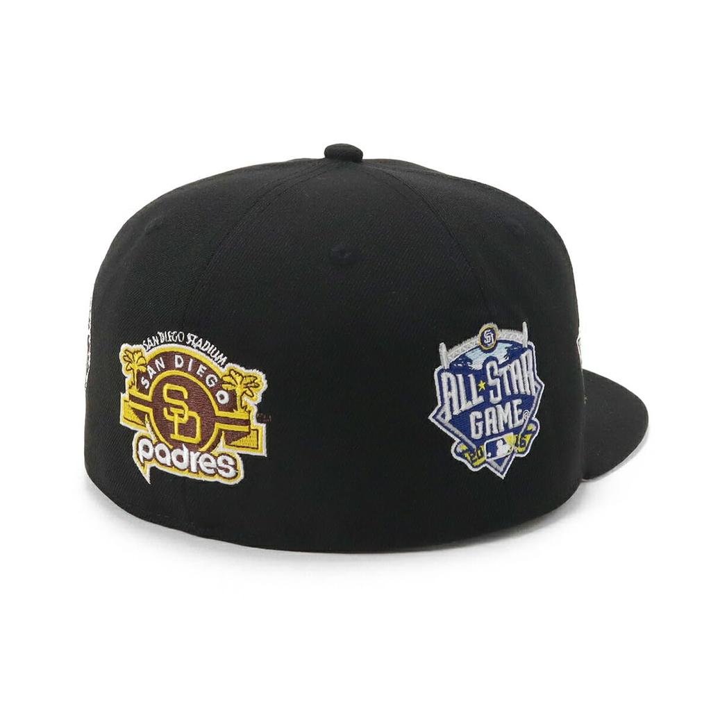 newera Cap 59FIFTY 14335308 NER34C5090 MLB San Diego Padres SD Black Black All Over UNDER VISOR ONSPOTZ Custom Made Hat Gokyu Fifty 5950 Straight Flat