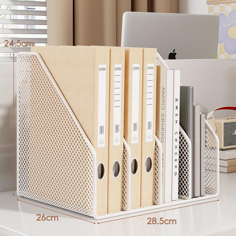 Metal Desktop File Organizer: Hanging Shelf & Storage Basket