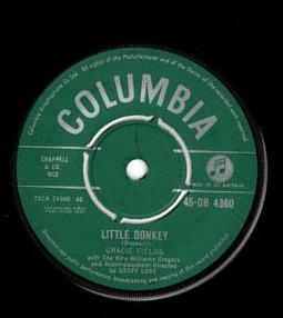7inch Record GRACIE FIELDS, THE RITA WILLIAMS SI - Little Donkey 45DB4360 Columbia 1959 UK Jazz Used
