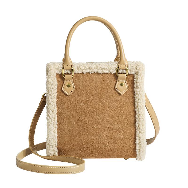 Sac à main en velours d'agneau pour femmes, nouvelle mode Simple, automne et hiver, sac à bandoulière