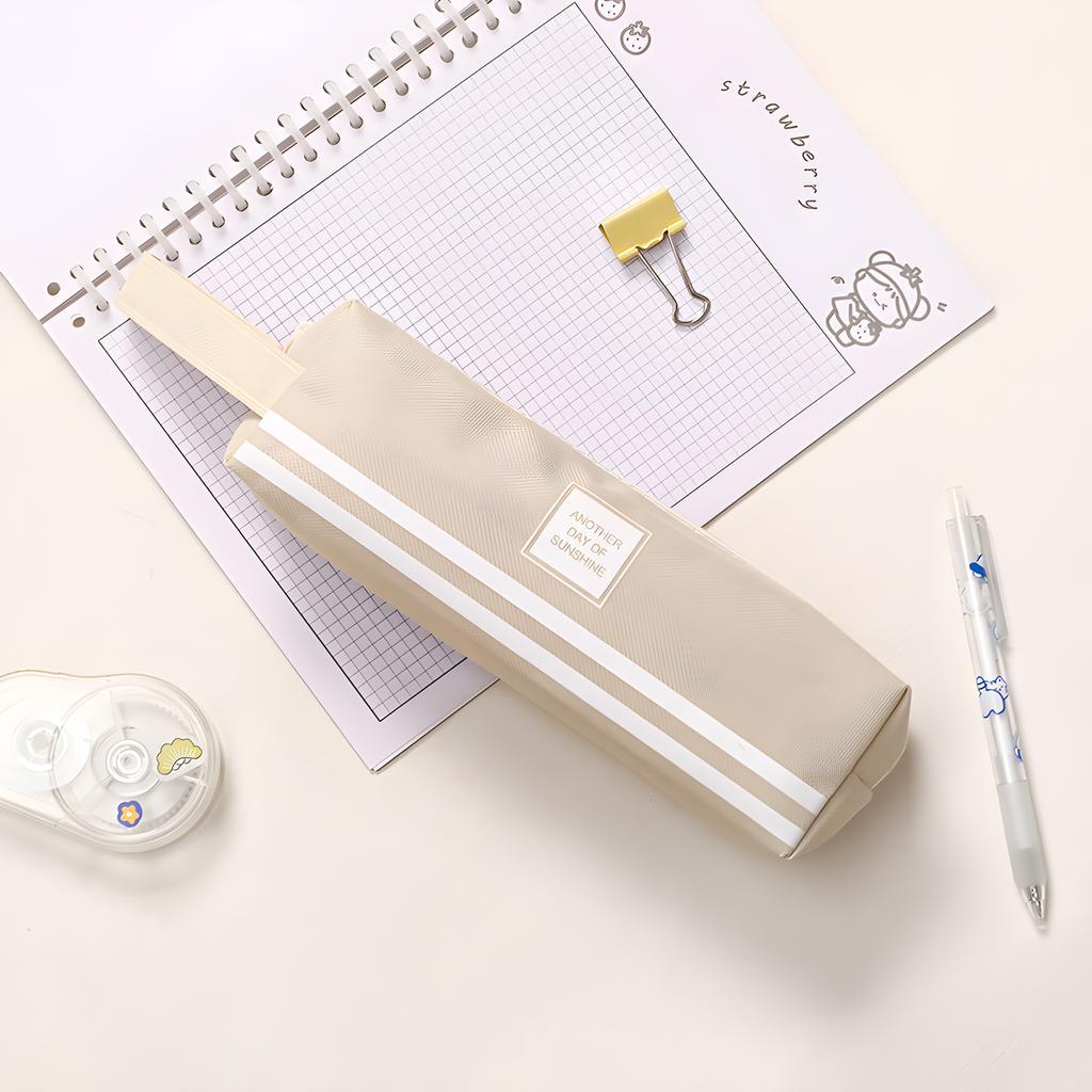 Solid Color Canvas Pencil Case, Student Creative Multifunctional Pencil Case, Stationery Box, Hand-held Pencil Case