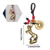 Zodiac Horse Figurine Brass Animal Figurines Pendant Key Chain Pendant Vintage Bronze Copper Feng Shui Wealth Key Ring Bag Charm