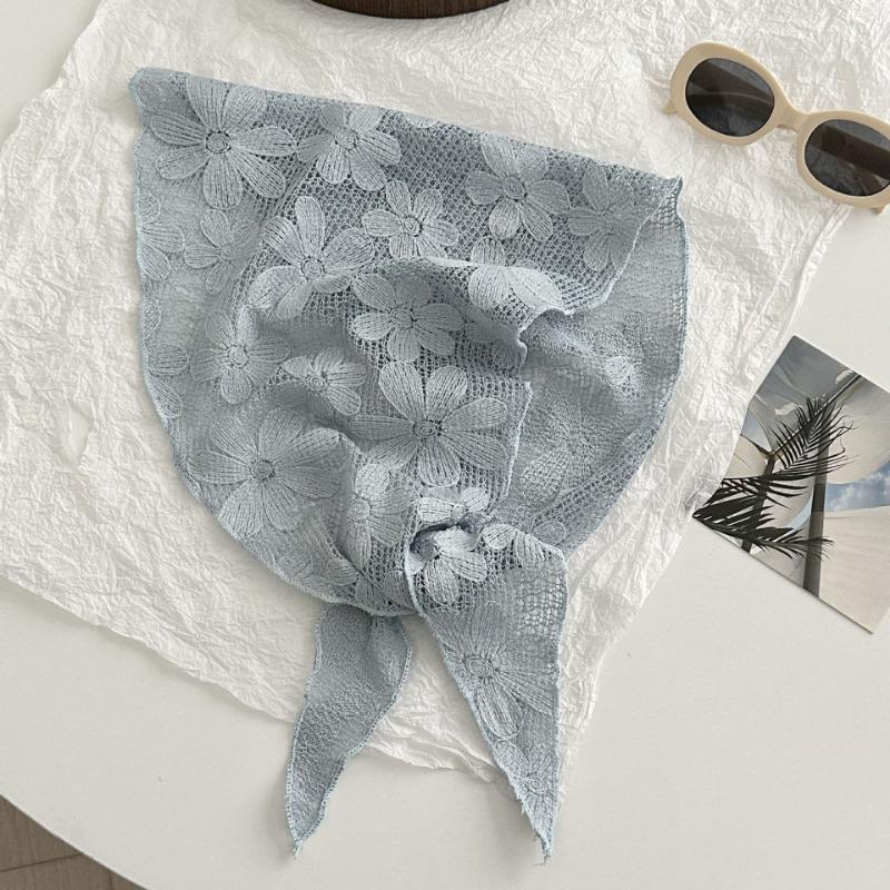 

Lace silk scarf, new hollowed-out small shawl, neck protector, scarf, small scarf, triangular scarf tied around the waist