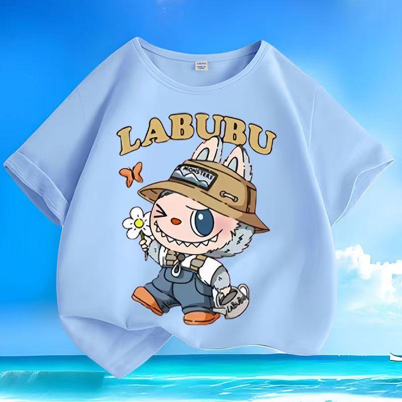

Тренд Новые Мультяшные 3D Принты LABUBU Детские Футболки для Мальчиков и Девочек Крутой Топ с Коротким Рукавом 110