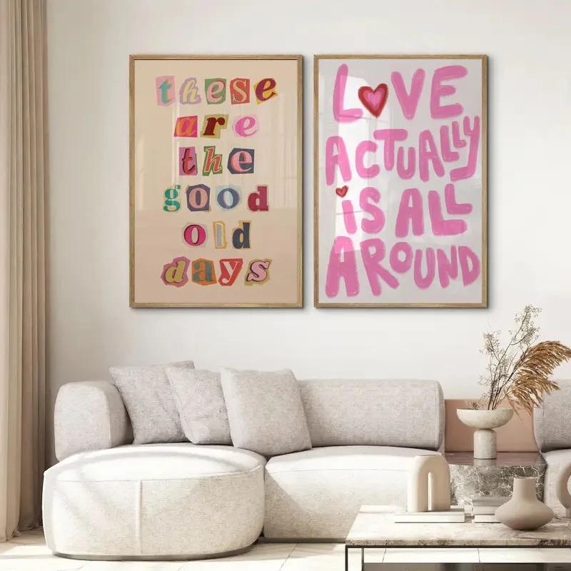 1pc Retro Trendy Aesthetic Poster Apartment Decor Typography Hand Written Quote Wall Art Digital Livingroom Dining Room Kitchen