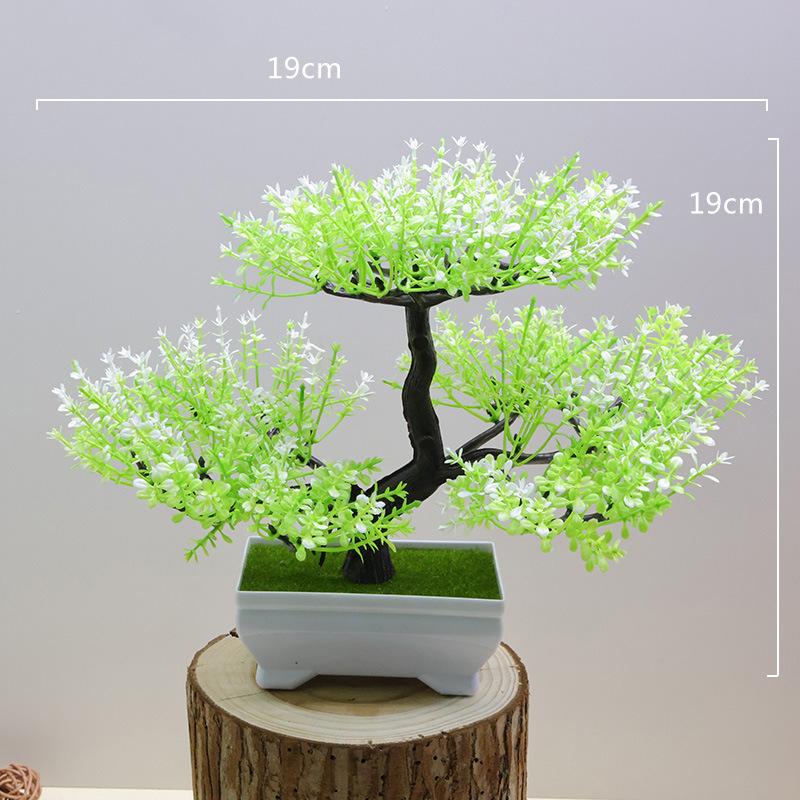 Artificial Bonsai Pine Decor, Multicolor Plastic Fake Potted Plant for Table Home Decoration