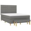 3137150 vidaXL Lit à sommier tapissier avec matelas Gris foncé 140x190cm Tissu