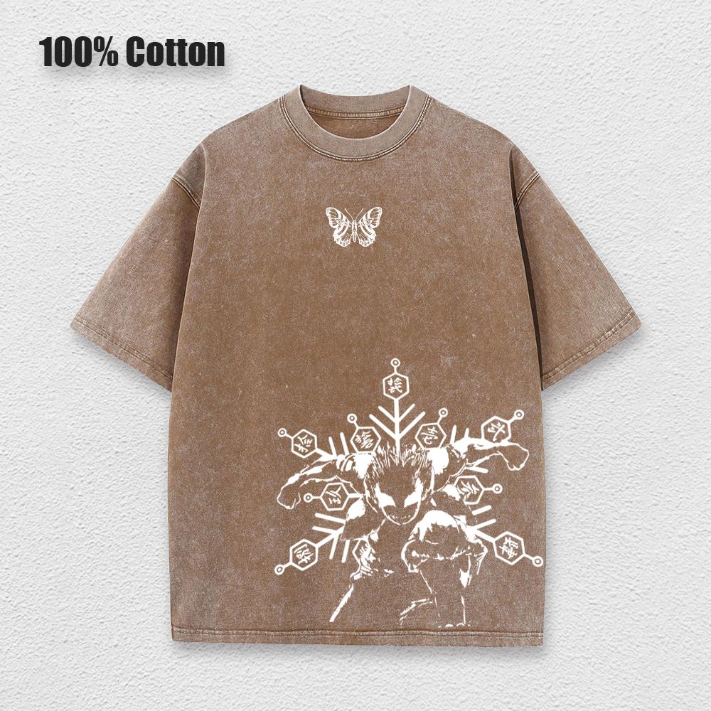 

Футболка с принтом аниме Demon Slayer Akaza Poster Performance Top для мужчин в стиле ретро Harajuku с короткими рукавами S