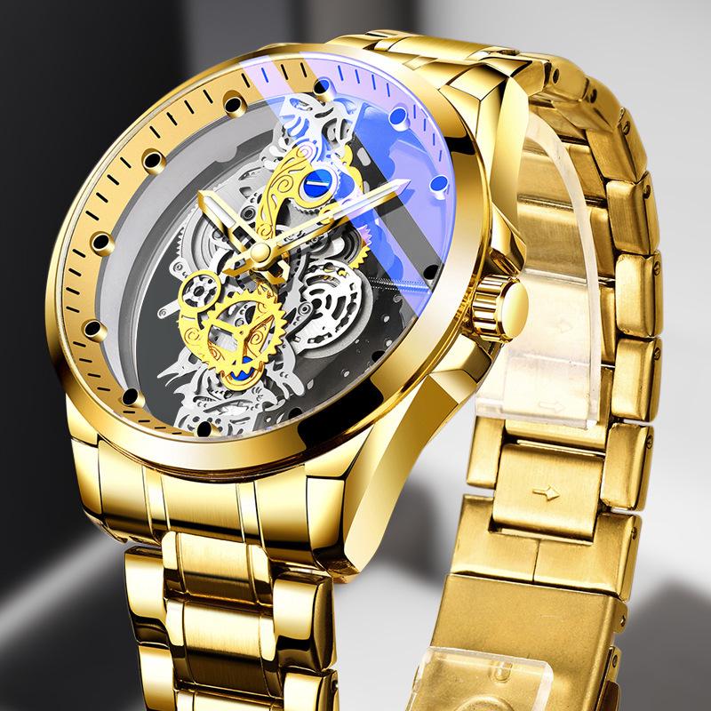 Men's Double-Sided Hollow Tourbillon Watch with Fully Automatic Movement