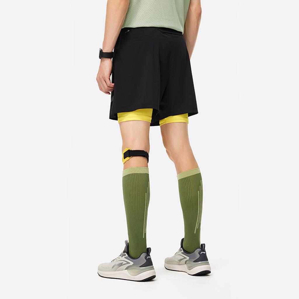 Li Ning Running Series Solid Color Quick Dry Cool Woven Sports Shorts Men Shorts Black AKSU335-1