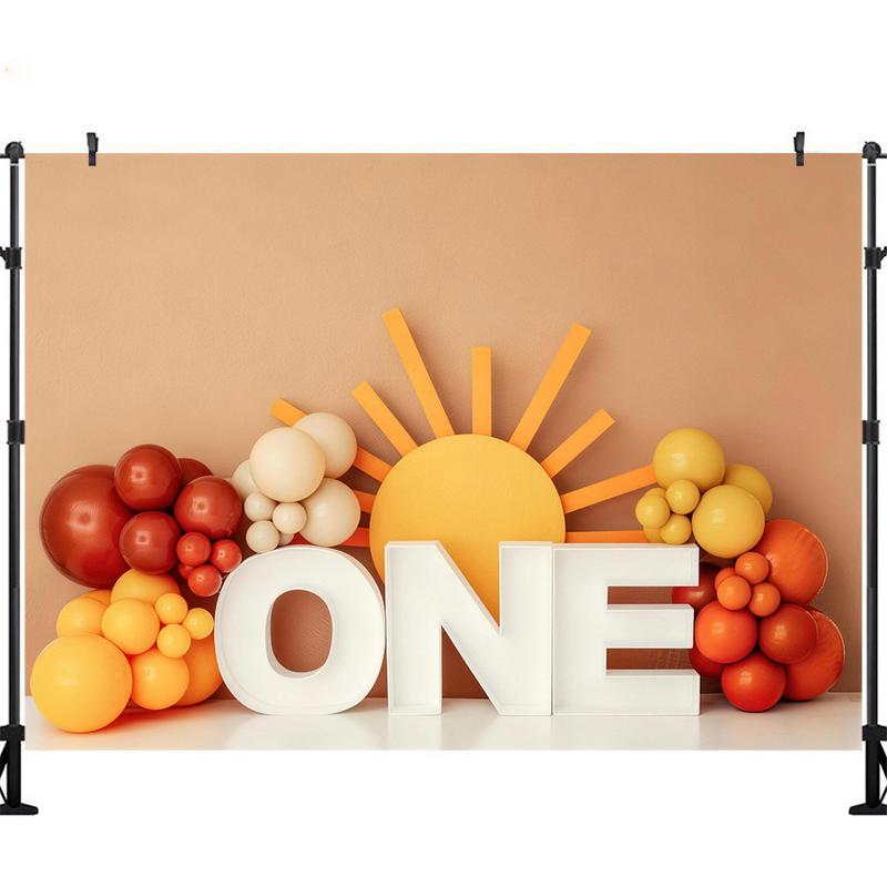 LS Boho First Trip Around The Sun Backdrops Girl Kids Cake Smash Photography Child Adult Photocall Balloons Decors Backgrond Cotton-150x100cm