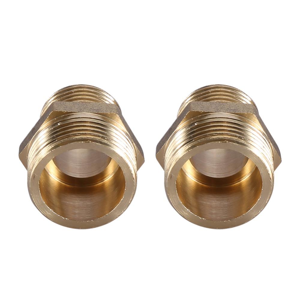 2pcs Hex Shape Brass Pipe Fitting Male Threaded Ends Reducing Male Connector  Irrigation System