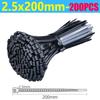 500/100Pcs Wholesale Plastic Nylon Cable Ties Self-locking Cord Straps Adjustable Cables Fastening Loop Home Office Wire Zip Tie