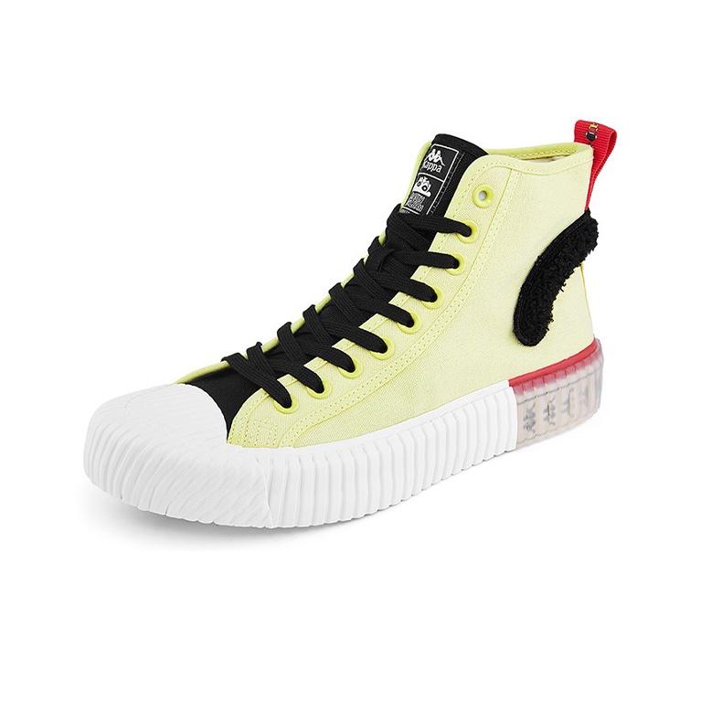 Crayon Shin-chan X Kappa Retro Logo High-Top Skate Shoes Unisex Sneakers Yellow Black KPCTGVS87-216