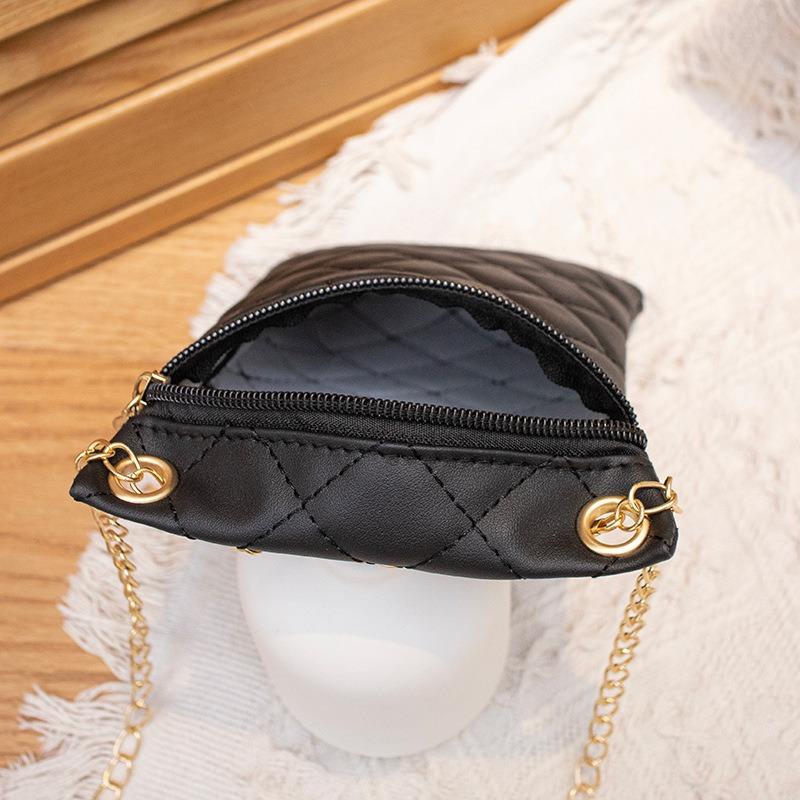 Women's bag, new rhombus embroidered mobile phone bag chain, small square bag, one shoulder messenger women's bag.