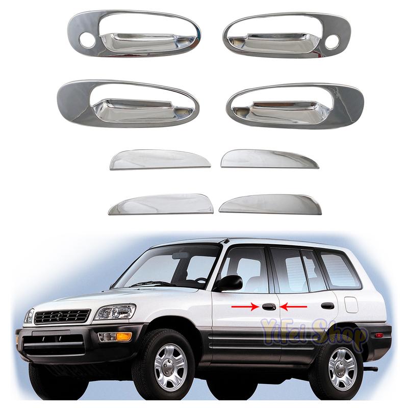 

New Car ABS Chrome Accessories Plated Door Handle Bowl Cover Trim Paste Style For Toyota RAV4 RAV 4 1996 1997 1998 1999 2000