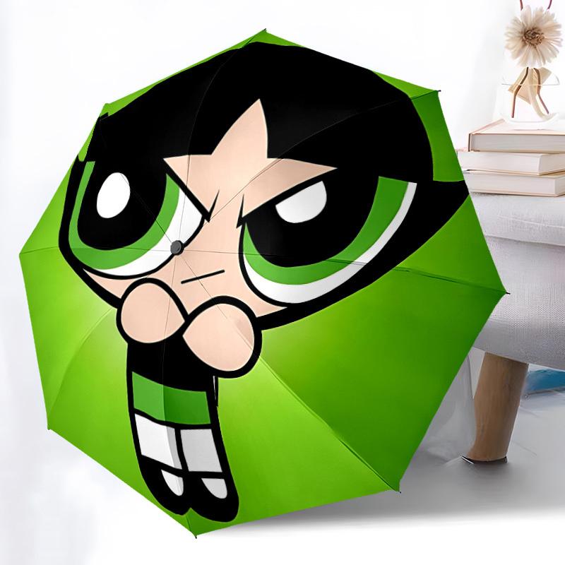 

1pc Powerpuff Girls Automatic Folding Umbrella - Portable Collapsible Design, 8-Rib Iron Frame yy251209065