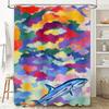 Multicolored Watercolor Shower Curtain with Fish Design for Bathroom Decor Vivid Colors Printed Fabric Waterproof Home Accessori