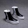 Fashion Snow Boots New Women's Winter Shoes Thick Sole Plaforms Ankle Botas Round Toe Thick Plush Warm Cotton Shoe Side Zip Silver Black