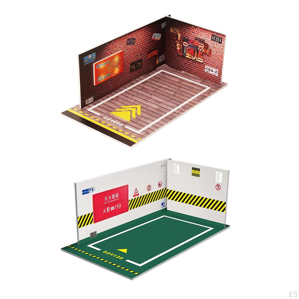 1:24 Car Garage Parking Lot Diecast Display Vehicle Showcase Model for Mini