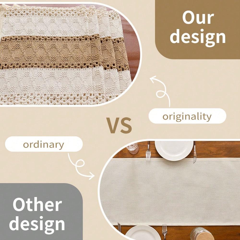 1/4/6pcs Farmhouse - Style Rectangular Placemats, Woven Tassel Table Mats. Ideal for Decorating Dining and Kitchen Tables,