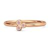 Pink Topaz Triple Bezel Cluster Women Wedding Ring  - 925 Sterling Silver Rose Gold Vermeil