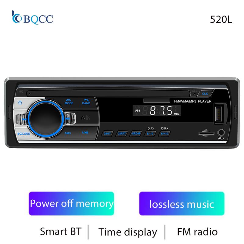 

BQCC Низкая цена1Din MP3 FM USB TF AUX BT Автомобильное радио Handsfree Power Protect LED дисплей выключение памяти центральный мультимедиа стерео