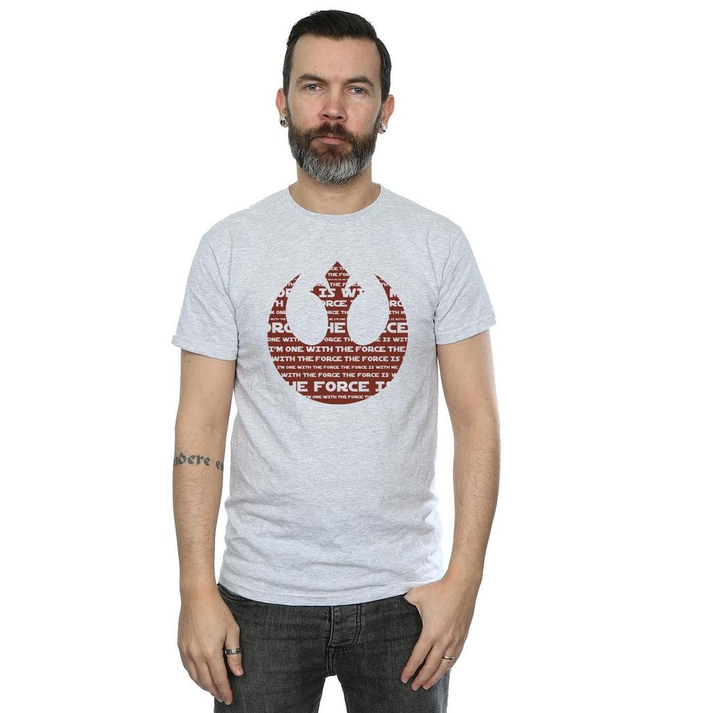 STAR WARS Herren Rogue One Ich bin eins mit der Macht Allianz-Emblem Rotes T-Shirt