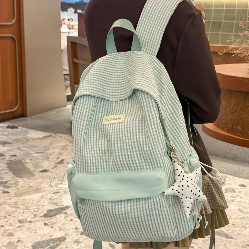 Schoolbag powder condensation warm bubble wrinkle spinning schoolbag Japanese girl milk pastoral layered storage outing shopping backpack