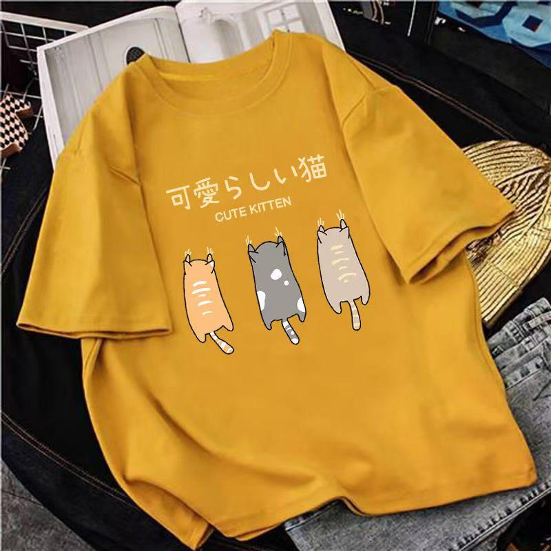 Cotton New Short-sleeved T-shirt Loose Large Size Women's Tops Summer Korean Version of The T-shirt Women