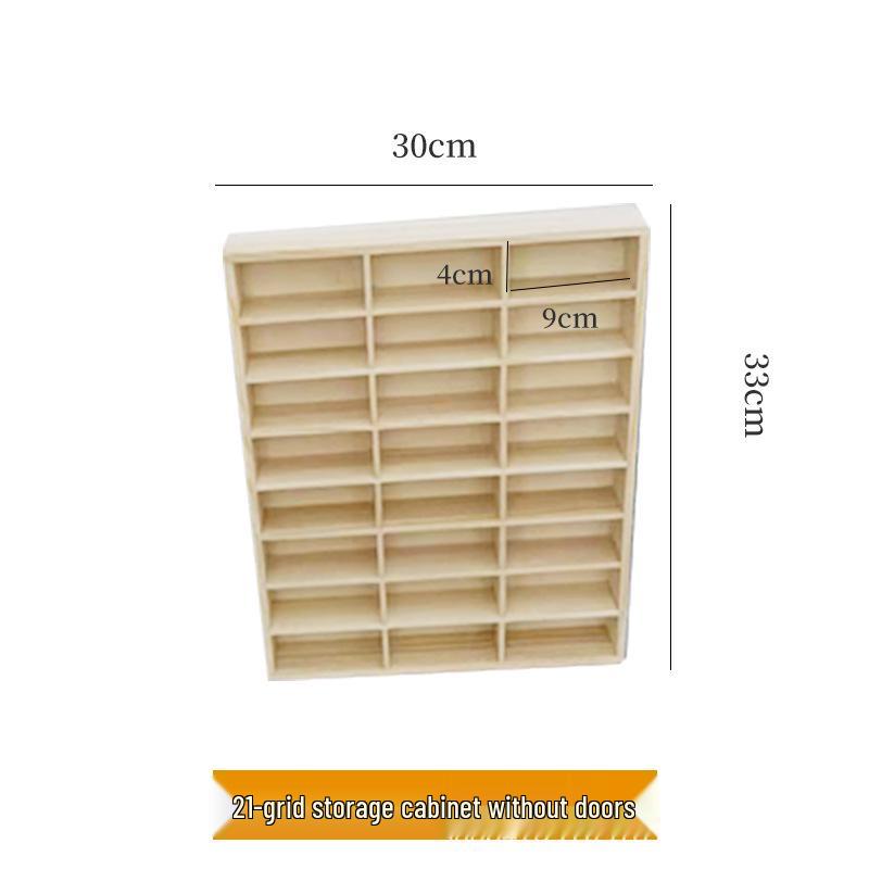 In-Stock Wall-Mounted Solid Wood Toy Rack: Multi-Grid Car Storage & Figurine Display